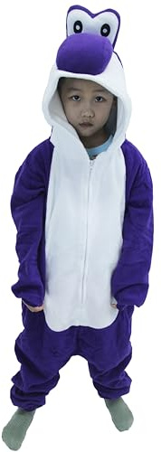 Déguisement Dinosaure Violet Taille XL Pyjama Kigurumi Combinaison Onesie Mixte pour Adultes Pyjama Une Pièce Hiver Halloween Carnaval Noël Pâques Vêtement Maison Femme Homme Couple