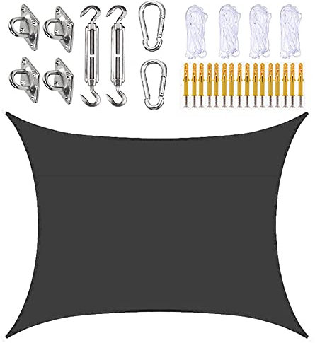 Tenda parasole, 3 m x 6 m, rettangolare, per esterni, patio, giardino, piscina, resistente all'acqua, tessuto Oxford (21 colori disponibili)