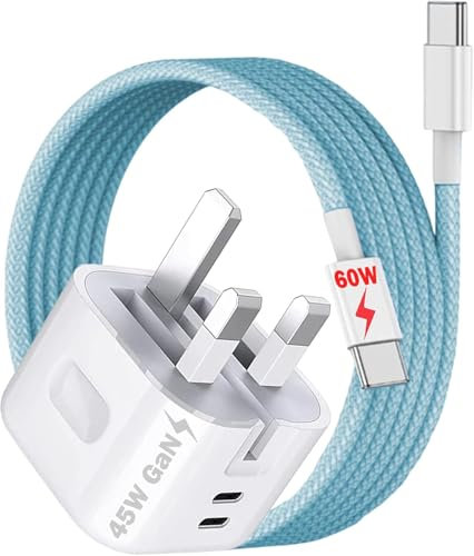 45W Charger For Google Pixel 9a 9 Pro XL Fold, 8 8a 8 Pro, 7 7a 7 Pro, 6 6a 6 Pro Phone Chargers Power Adapter Folding Plug GaN Fast Charging For Google Tablet, Pixel 9/9a Charger & Cable (BLUE)