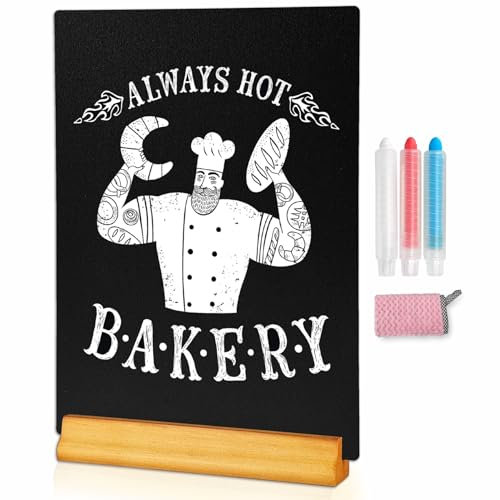 Moco Moment 1 Pack A3 Chalk Board Sign Erasable Tabletop blackboards with Wooden Stands Menu Chalkboards for Party, Tables Decoration, Bar and Restaurant (1 Pack, A3)