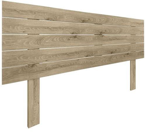 DHOME Tête de lit en Bois MDF Recyclé avec Pieds Lit Horizontal Style Palettes Quincaillerie Incluse (145cm, Bois Cambrien)