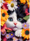 Lxmsja 5D Diamond Painting Katze, Diamond Painting Tiere Erwachsene, Blumen Diamant Painting Bilder Erwachsene, Full DIY Diamant Kunst Malerei Stickerei Set Kreuzstich Bilder Home Wand Dekor 30x40cm