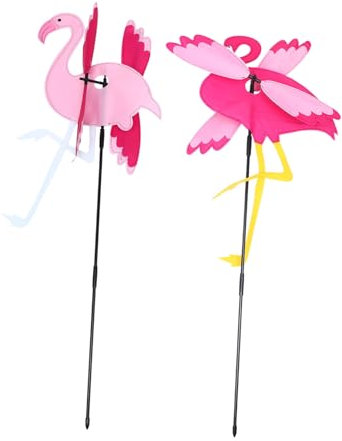 CAXUSD 2stücke Lustige Flamingo Windräder Für Mädchen Garten Und Parkdekor Design Farbenfrohe Außen-deko Für Spaß Und Spiel Im Freien