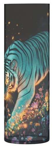 Kunststoff-Blumenvase mit türkisfarbenen Tigern, 30 x 10 cm, Heimdekoration, Vase, transparent, für Tafelaufsätze, Bücherregal, Hochzeitsdekoration