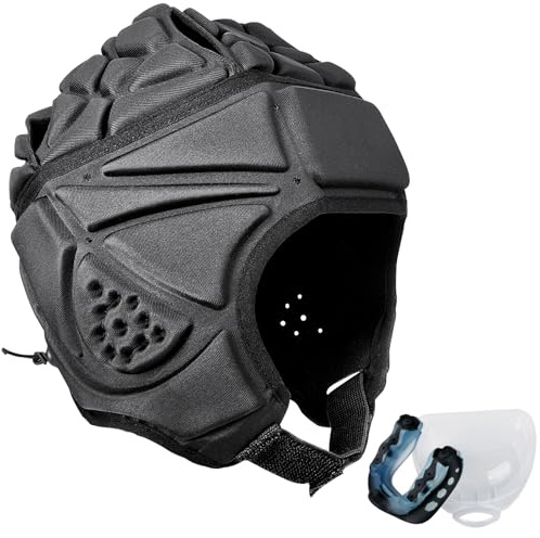Soft Football Helmet for Youth Adults, 7v7 Rugby Helmet Adjustable Padded Sports Headgear for Football, Soccer