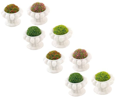 ADOCARN 8 Piezas Miniaturas de Plantas Artificiales Macetas para Decoración de Casas de Muñecas y Escritorios Accesorios para Fiestas y Decoración