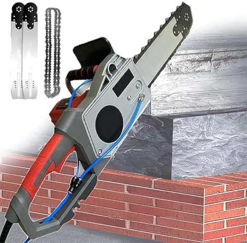 GJBMXSM Elektrische Beton-KettensäGe, Staubfreie WandsäGe, Beton-KettensäGe, Elektrische Diamant-KettensäGe FüR Wand- Und BetonSchneiden, 2 Ketten/2 FüHrungsschienen,CuttingDepth35cm