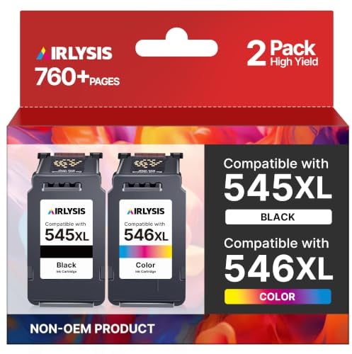 AIRLYSIS PG-545XL CL-546XL Cartouche d'encre Remplacement pour Cartouche Canon 545-546 pour Pixma TS3350 TR4550 TS3450 TS3150 MG2555S TS3151 TS3355 TS3351 TS3452 MG2950 MG2450 TS3451 (Noir, Couleur)