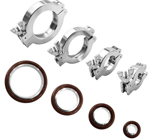 Aluminium Wing Nut Hinge Clamp - 8PCS Set Fitment, Long-Lasting, Easy Install, Ideal for Vacuum Systems/Industrial Pipes, Perfect for Engineers/Maintainers