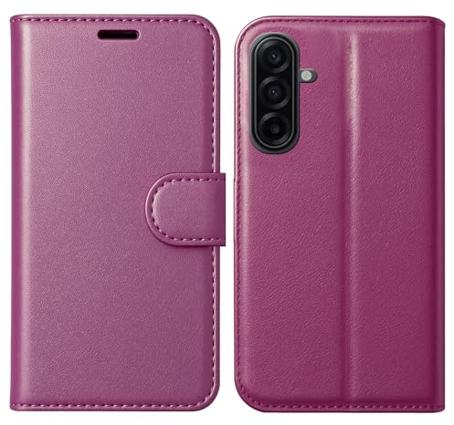 For Samsung A17 Case, Premium PU Leather Wallet Flip Cover [Card Holder] [Kickstand] [Magnetic Closure] Shockproof Phone Case For Samsung Galaxy A17 5G / 4G - Purple