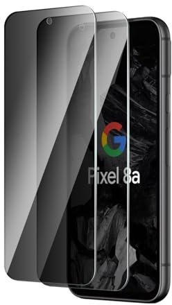 QZYWIKA Protection écran pour google pixel 8a, Anti espion 2 Pièces, Film en verre trempé de dureté 9H Anti-Rayures Anti-Empreinte Installation Facile