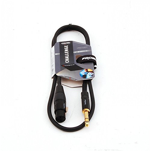 PROEL CHL210LU5 - Cavo audio bilanciato con connettori Jack Stereo Dritto da 6.3 a Cannon XLR 3F Femmina da 5mt., Nero.