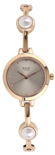 Titan Women's Raga Metal Jewellery Design, Bracelet, Buckle Clasp, Quartz Glass, Water Resistant Analog Wrist Watch
