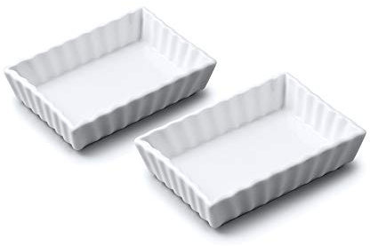 WM TSET133 Bartleet & ‿Sons 1750 Lot de 2 plats rectangulaires en porcelaine Blanc 11 x 8 cm