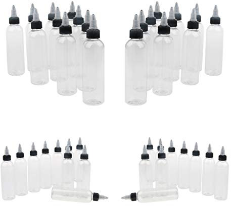 dailymall 40Piece Empty Plastic Bottle With Twist Top Cap Tip Applicator 120ml