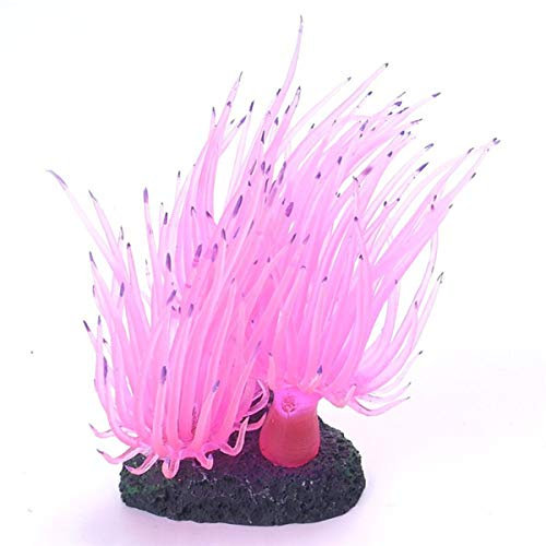 Podazz Erizo de mar Artificial, Adorno de Silicona para Acuario para Paisaje de pecera, decoración del Acuario,1 Paquete, Rosa