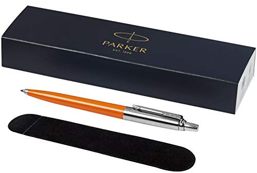 PARKER -Jotter ballpoint pen with Velvet Pouch in gift box - black ink (orange)