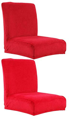 Inzopo Barhocker, Stretch, Samt, Rot, 2 Stück
