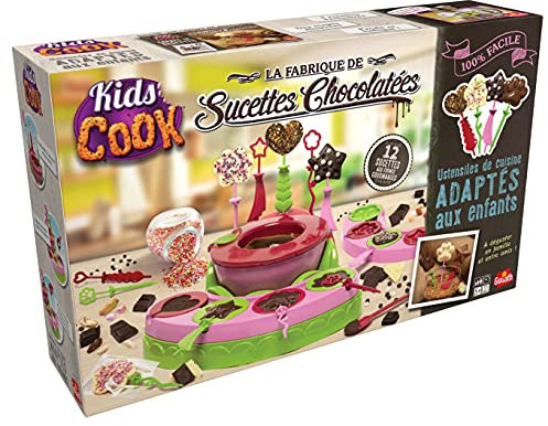GOLIATH - Kids Cook - La Fabrique de Sucettes Chocolatées - Loisirs Créatifs - Activités Créatives au Chocolat - Kit Expérience Pour Enfants dès 5 ans - Avec Ustensiles Cuisine Adaptés