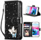 UEEBAI Wallet Case for iPhone SE 2022 5G/iPhone 7/iPhone 8/iPhone SE 2020, Sparkly Glitter PU Leather Phone Case Card Slots Kickstand Magnetic Case Wrist Strap Flip Cover for iPhone SE2/SE3 - Black