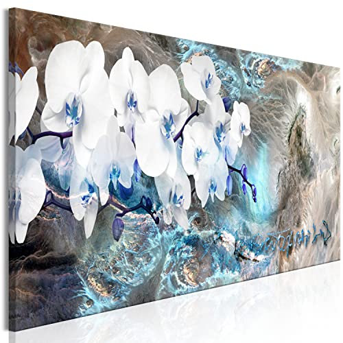 murando Acrylglasbild Abstrakt 135x45 cm 1 Teilig Wandbild auf Acryl Glasbilder Kunstdruck Moderne Acrylglas Platte Wanddekoration Geschenke Heimdekoration Glasbild Orchidee Blumen Struktur violett