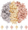 DICOSMETIC 150Pcs 3 Colori Acciaio Inossidabile Foglia d'Acero Ciondoli Oro e Oro Rosa Creazione di Gioielli Pendenti e Ciondoli per Fai da Te Creazione di Gioielli, Foro: 1mm
