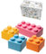 Zebrix XXL 50 Klemmbausteine 4 Sonderfarben I Große Bausteine in Pink, Hellblau, Orange, Gelb - (50 Steine) I Für Babys & Kinder I Made in Germany