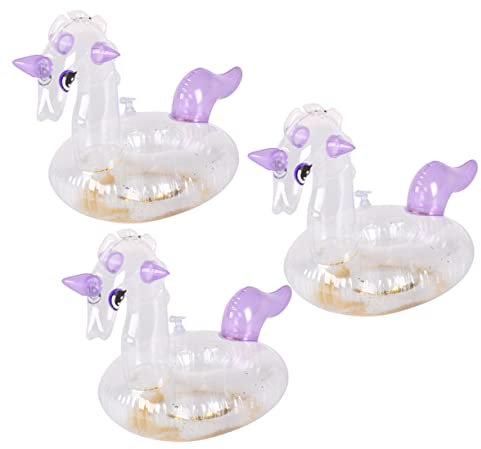TOYANDONA 3 Piezas Titular De La Bebida Portavasos De Piscina Porta Cerveza Flotante Flotador Portavasos Inflable Piscina Inflable De Unicornio De Polivinilo Simple Taza De Agua