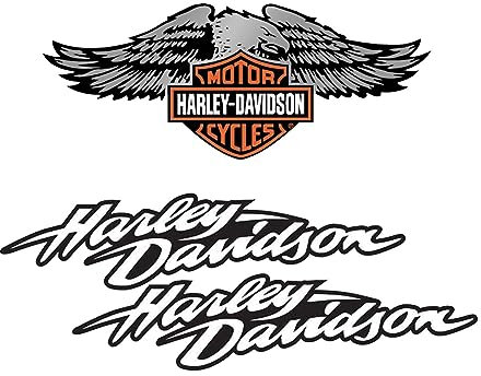 Adesivi retrò riflettenti per casco da moto, Omaggio a Harley Davidson - Pack Aquila (3 adesivi)