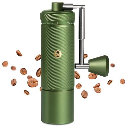 Moulin à café manuel TIMEMORE Chestnut S3, Réglage externe numérique, Corps entièrement en métal et meule en acier inoxydable, Convient de l'espresso à la presse française, Vert
