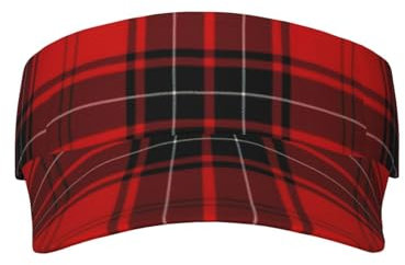 351 Sonnenblendenkappe Rot Und Schwarz Kariert Sonnenmütze Mit Schweißband Baseballkappe Für Herren Damen Atmungsaktiv Basecap Kappe, Für Draußen, Sport, Draussen Kletter