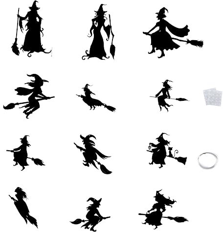 FUNOMOCYA Halloween-hexen-wandaufkleber Lebensechte Dekoration Für Wohnungen Und Büros Leicht Anzuwendender Aufkleber