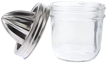 Amosfun presse-citron bocaux pots de caviar presse-agrumes manuel avec gobelet le maçon jus de fruits citrus éplucheur d'agrumes domestique appareil pour presser les fruits Un verre Silver