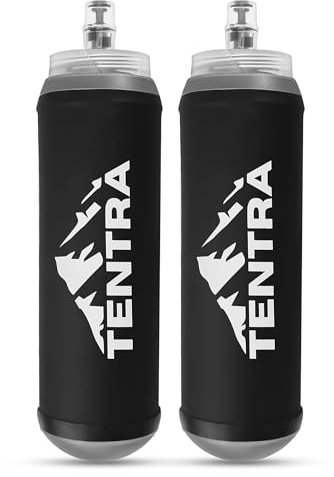 TENTRA 2x Soft Flask 500ml | Running, Hiking, Cycling Water Bottle | Collapsible, Leakproof, Lightweight