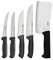 Pirge Metzgermesser Set 5 TLG Schlachtermesser - Fleischermesser - Stechmesser - Exzellenter Schärfe Ausbeinmesser - Hackmesser - Edelstahl Profi Küchenmesser - Ergonomisches Kunststoff Griffdesign