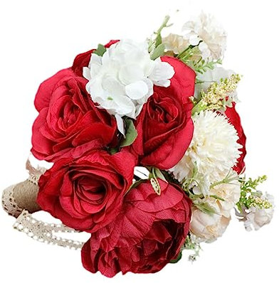 OUNONA 1 Pz Bouquet Da Sposa Bouquet Di Rose Artificiali Per Donne Rose Da Doccia Sposa San Simulazione Ornamento Madri Sposa Holding Decorazione Per Matrimonio Forniture Per