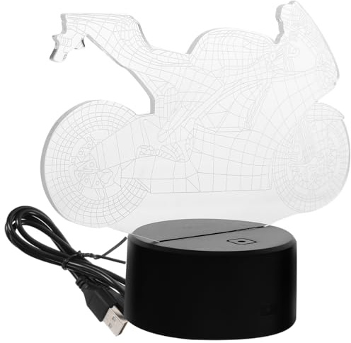 Operitacx 3D-Lampe Illusionslampe Mit Farbwechsel Led Nachtlicht Touch Steuerung Für Schlafzimmer Wohnzimmer Und Geschenk Für Motorradfans
