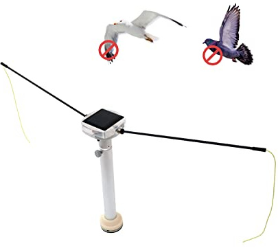 BirdBoggle Quick - répulsif Solaire Contre Les Oiseaux pour Bateau et Jardin - Montage sur Pont - Anti mouettes - Anti Pigeons - répulsif Solaire Oiseaux - Protection Oiseaux - répulsif goéland