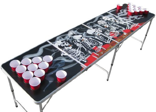 The Pong Squad Bones Beer Table with Holes