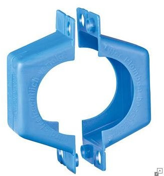Plombierschelle 1 DN25 Kunststoff-blau Zweiteilig (Set aus 2 Halbschalen)