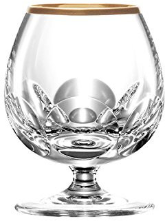 ARNSTADT KRISTALL Cognacglas Palais Gold hell (10,6 cm) Kristallglas mundgeblasen · handgeschliffen · Handmade in Germany · inkl. 24 Karat Goldrand