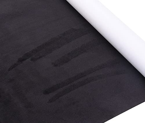 Y.A. LOTUS Black Microfiber Fabric Self-Adhesive Suede Look 16.5in x 59in, Self-Adhesive Suede Decorative Film for Car, Premium Synthetic Leather