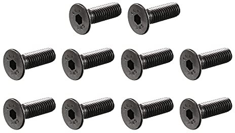 sourcing map 50 Stück M5 x 16mm Senkkopfschrauben Metrische Flachkopfschrauben Senkkopfschrauben mit Innensechskant Schwarz