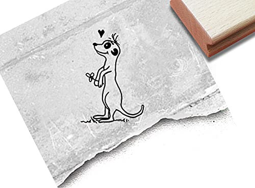 Stempel Tierstempel ERDMÄNNCHEN - Kinderstempel Lehrerstempel Geschenk für Kinder Kita Kinderzimmer Schule Einschulung Schultüte Deko - zAcheR-fineT