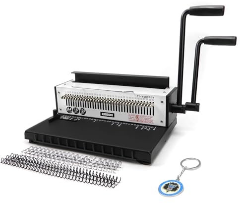 RAYSON Drahtbindegerät, 34 Löcher, 130 Blatt Bindekapazität, 3:1 Teilung, TD-1500B34