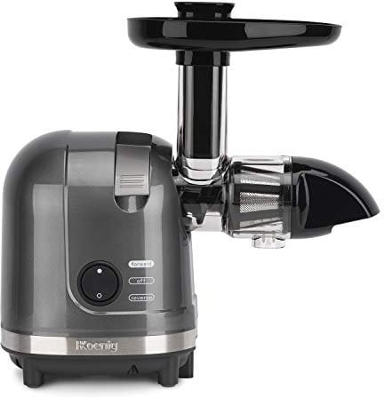 H.Koenig Entsafter für Obst und Gemüse, horizontal, BPA-frei, HSX16, kompakt, 1,1 l, Vitamin+, leistungsstark, 150 W, sanfter Druck, langsame Geschwindigkeit, elegantes Design, einfache Reinigung
