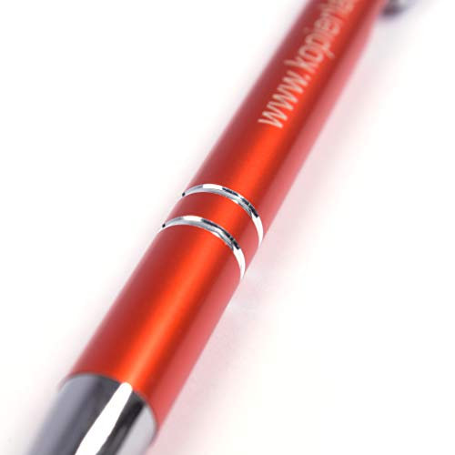 Kugelschreiber in orange mit eigener Gravur – hochwertiger Kuli aus Metall, mit individuellem Text oder Logo selbst gestalten, 1000 Stück