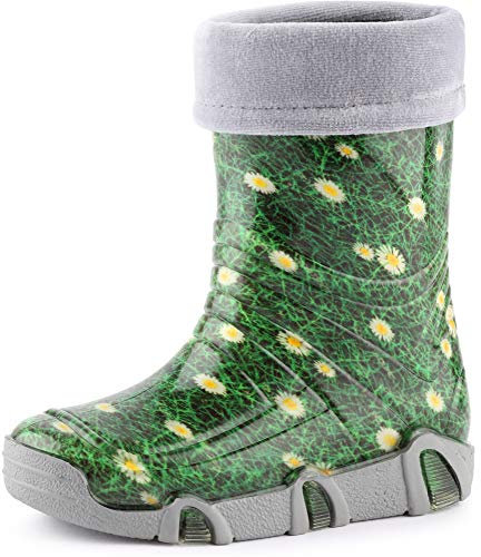 Ladeheid Kinder Mädchen Jungen Gummistiefel gefüttert Swk 102 (Gras, 21/22 EU)