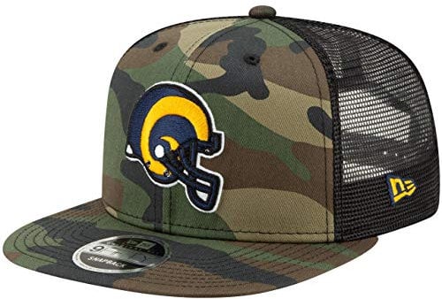 New Era Throwback Los Angeles Rams Mesh 9Fifty Snapback Cap Wood