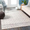 Livabliss Nagano Teppich Wohnzimmer Boho, großer Teppich Schlafzimmer 160x216 cm - Teppich für Esszimmer mit geometrischem Muster, Skandinavischer Wohnzimmerteppich modern in Weiß und Grau